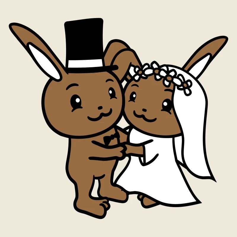 2 Bunnies Wedding Marry Groom Bride Engaged