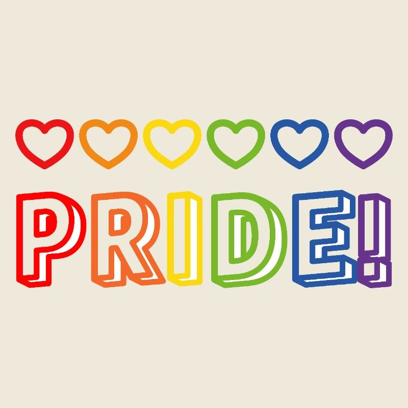 Pride Rainbow Hearts