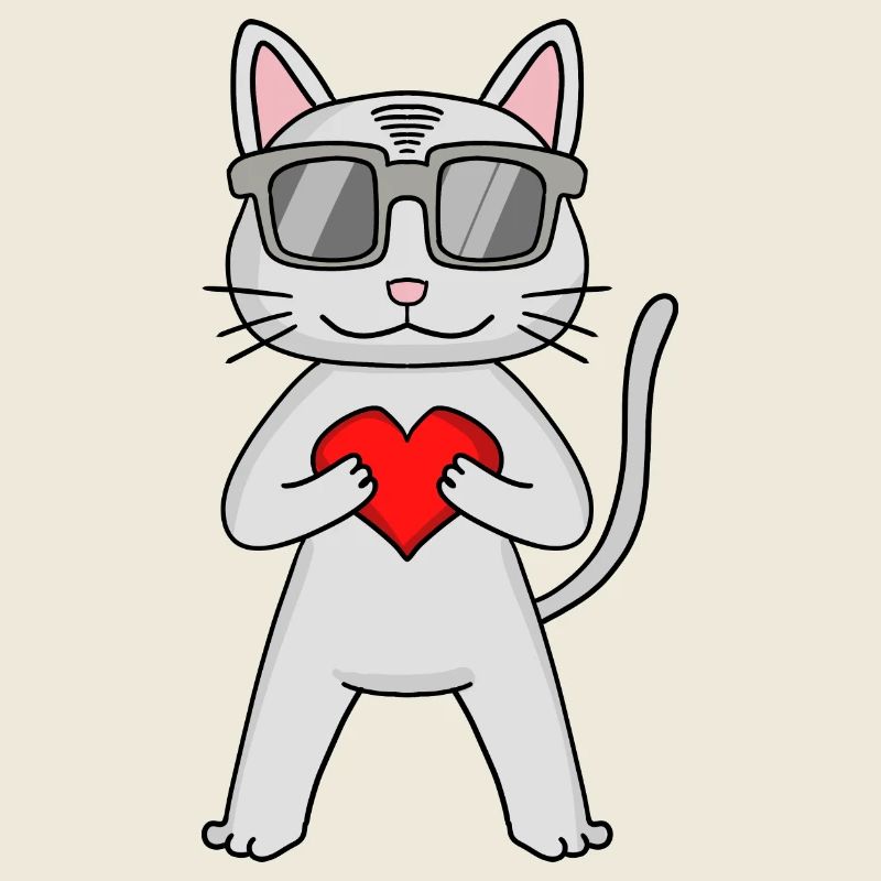 Devon Rex avec lunettes de soleil et cœur