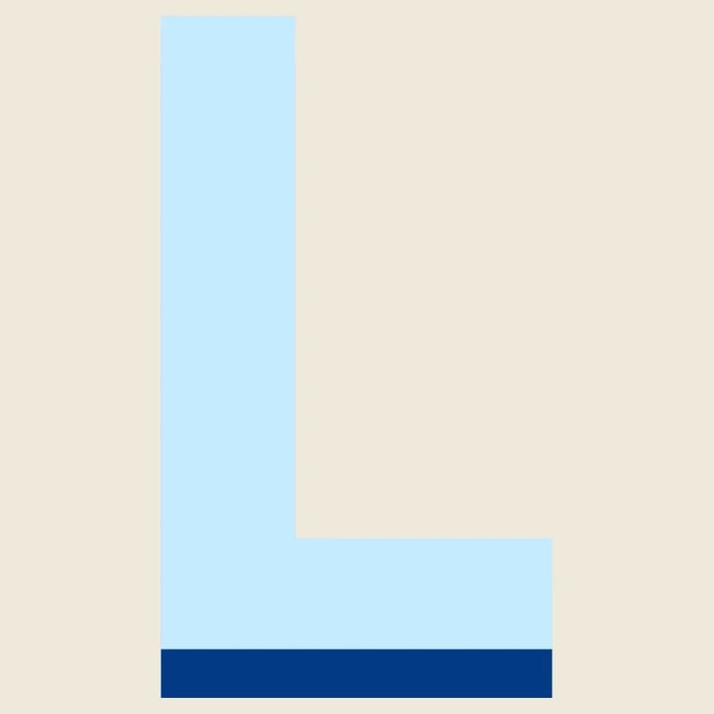 Lettre l bleu pop et moderne