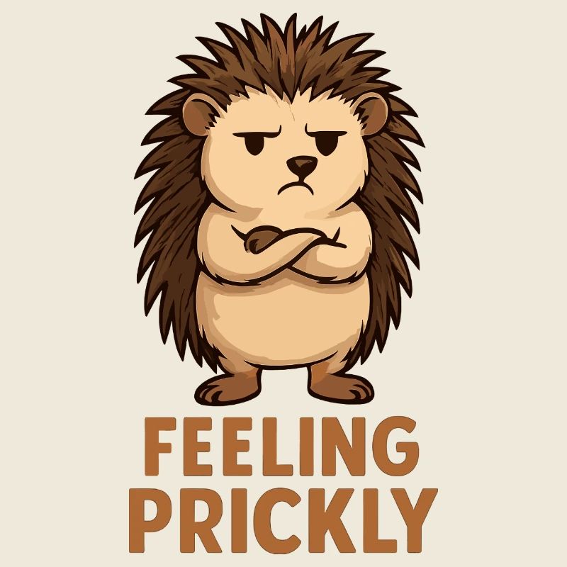 Prickly hedgehog with arrogance face