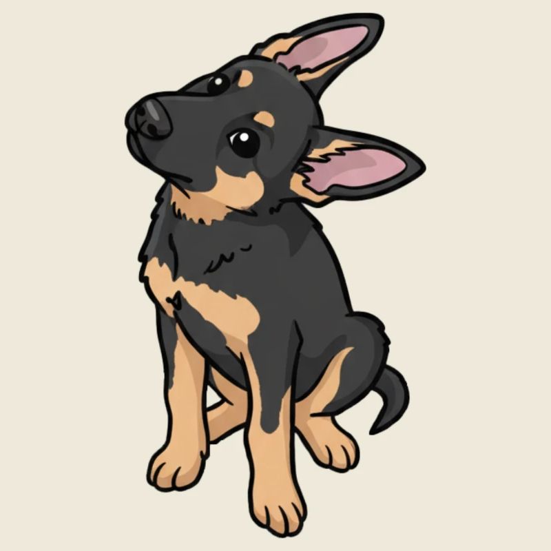 Chien de berger Cartoon Affection