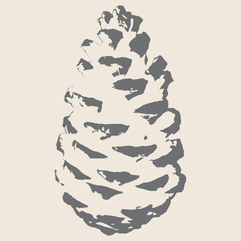 Spruce cone silhouette in shade grey