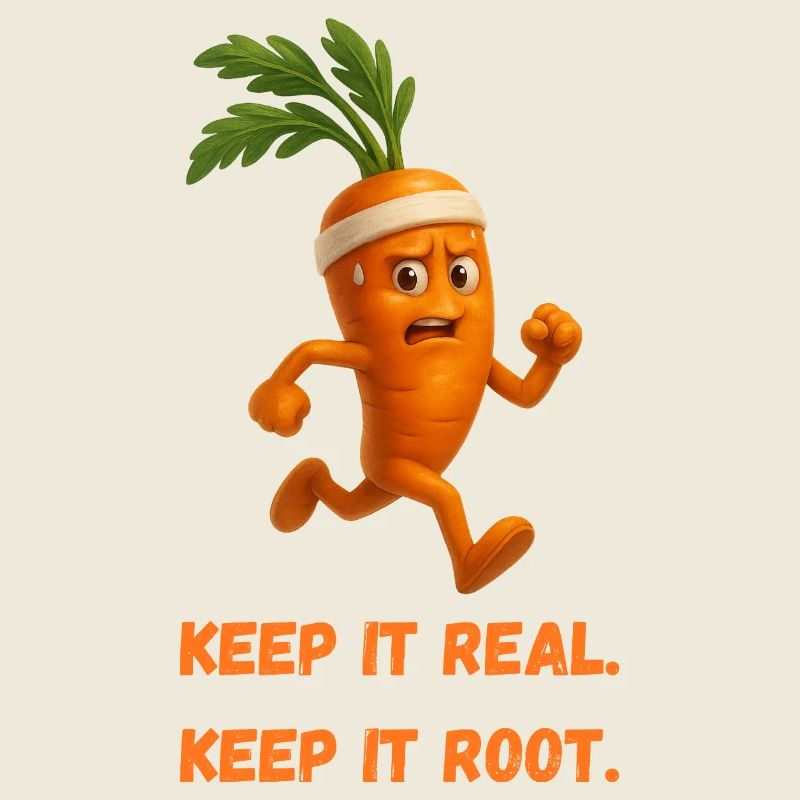 Carrot Runner – Keep It Real Root Caricature