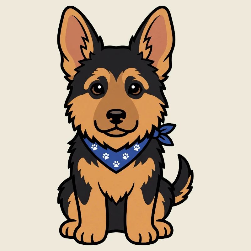 Süßer Schäferhund Welpe mit Halstuch