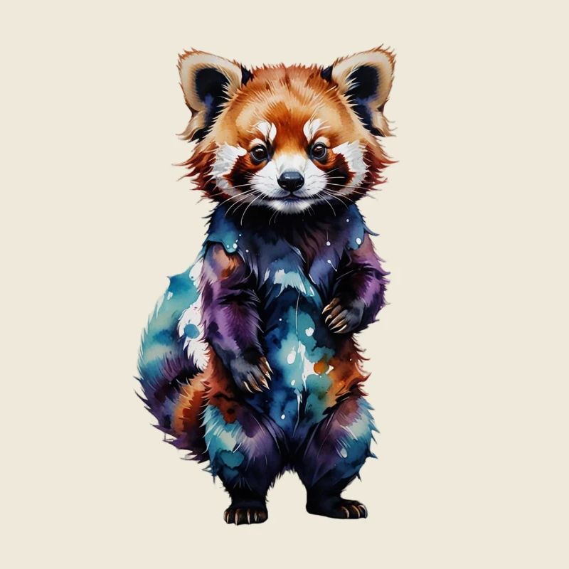 Wasserfarbener Roter Panda