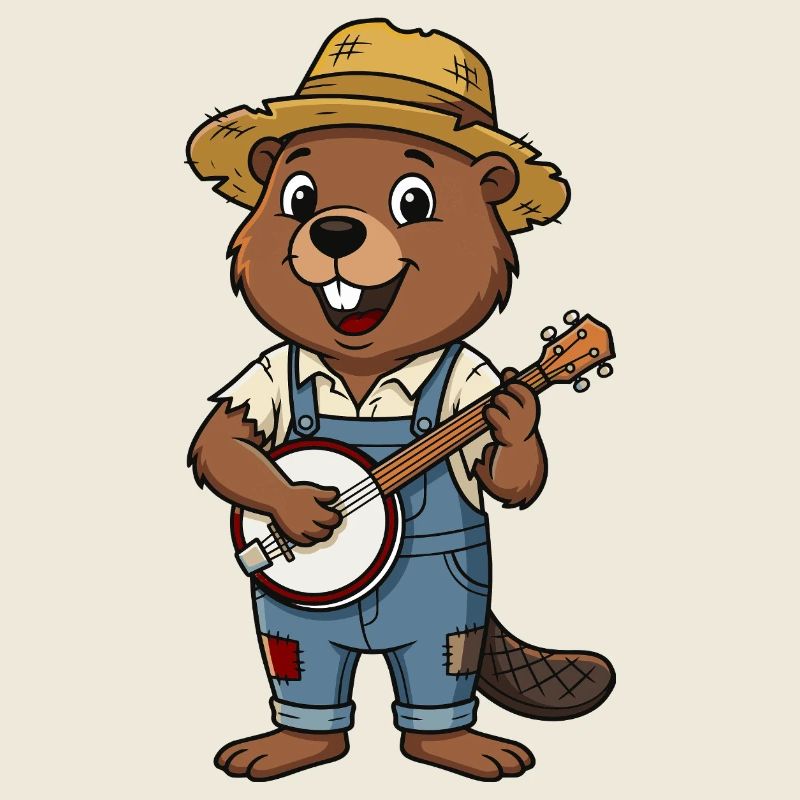Biber mit Banjo