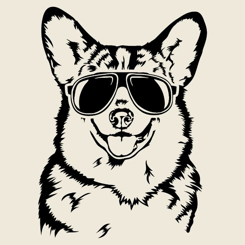 Corgi cool Portrait Sonnenbrille Hunde Wilsigns