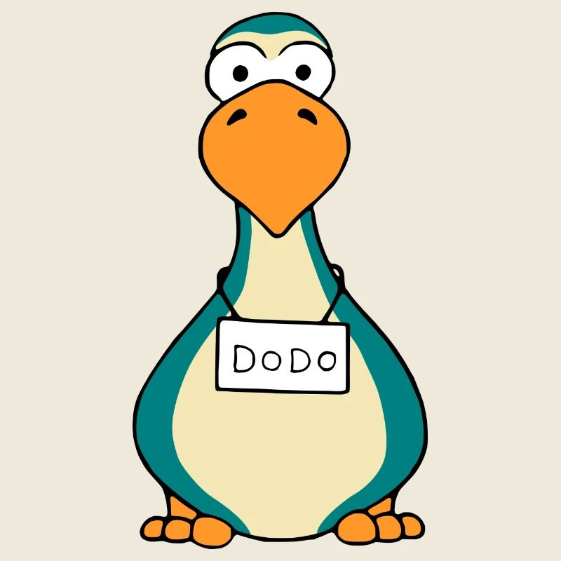 Dodo Frontal Vogel mit Schild Geschenk
