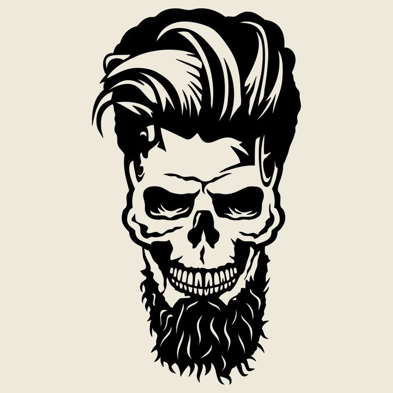 tete de mort hipster barbu coiffure crane