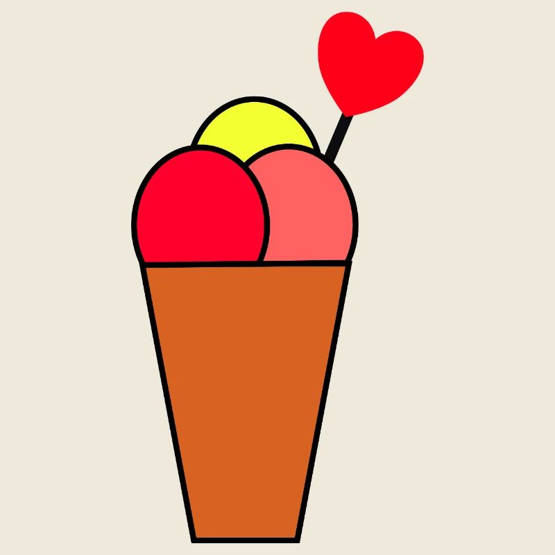 Herz im Eisbecher Eis