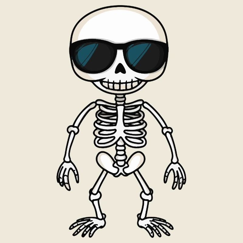 Skeleton with sunglasses