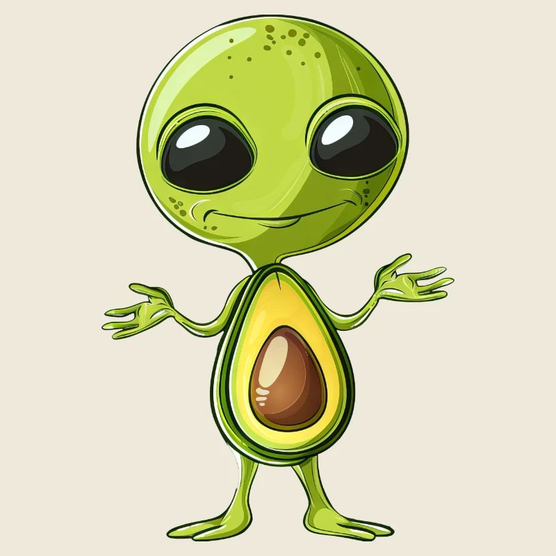 Cool Alien Avocado with Sunglasses Design