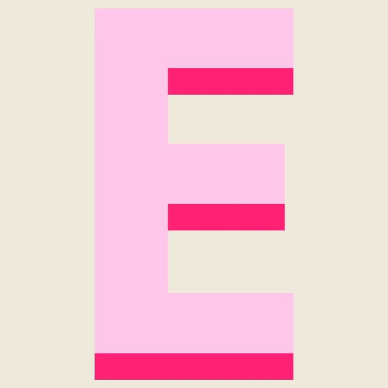 Lettre e rose pop et moderne