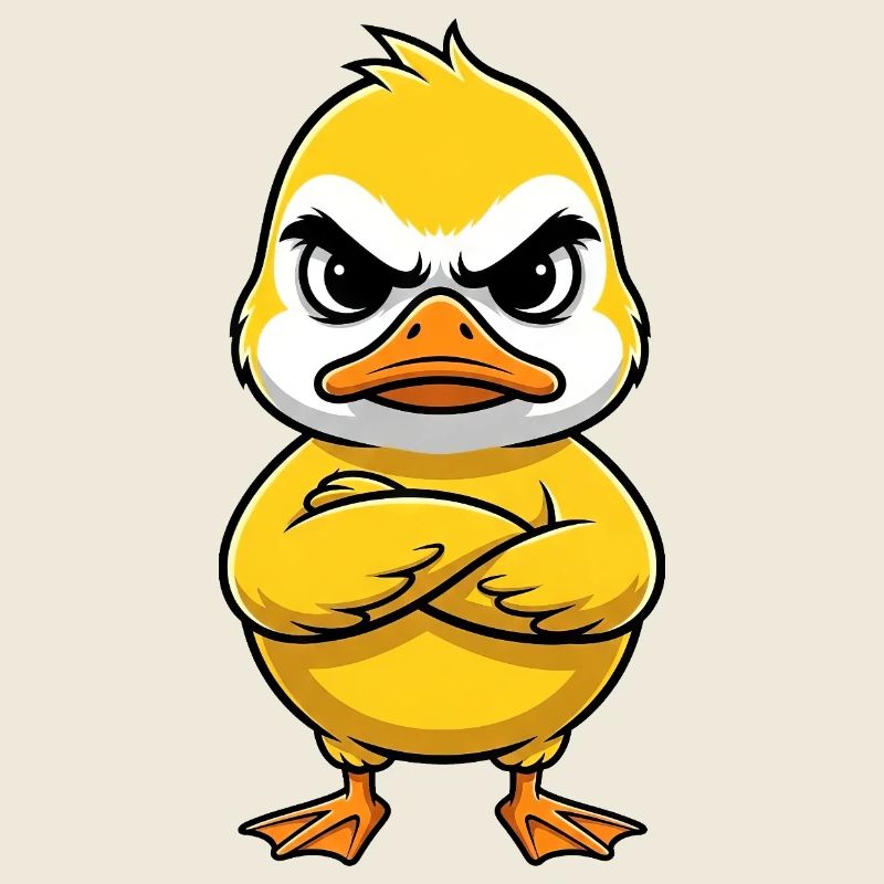 Grumpy Duck Cartoon Annoyed Grumpy Sour