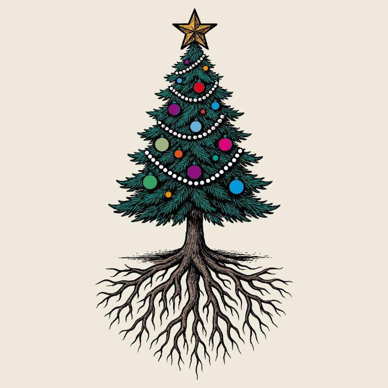 Christmas tree with roots – festively rooted