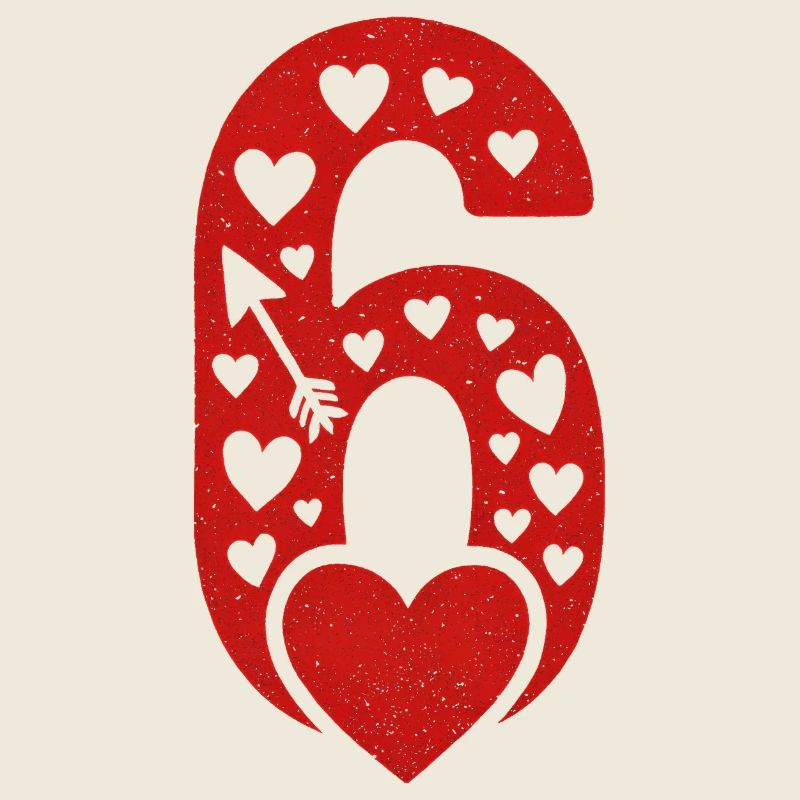 Fun 67 Numéro 6-7 6 7 Carte de Saint-Valentin assortie