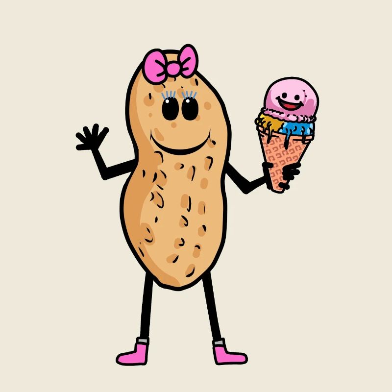 Erdnuss Erdnüsse Kinder Kind Baby Eiswaffel Eis