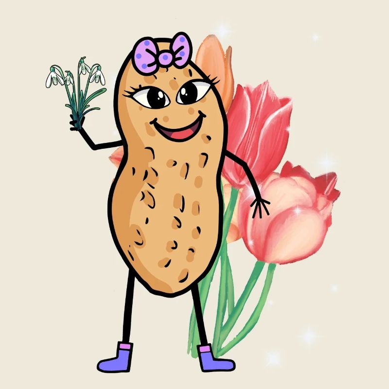 Peanut Spring Flowers Easter Flower Greeting Greeting