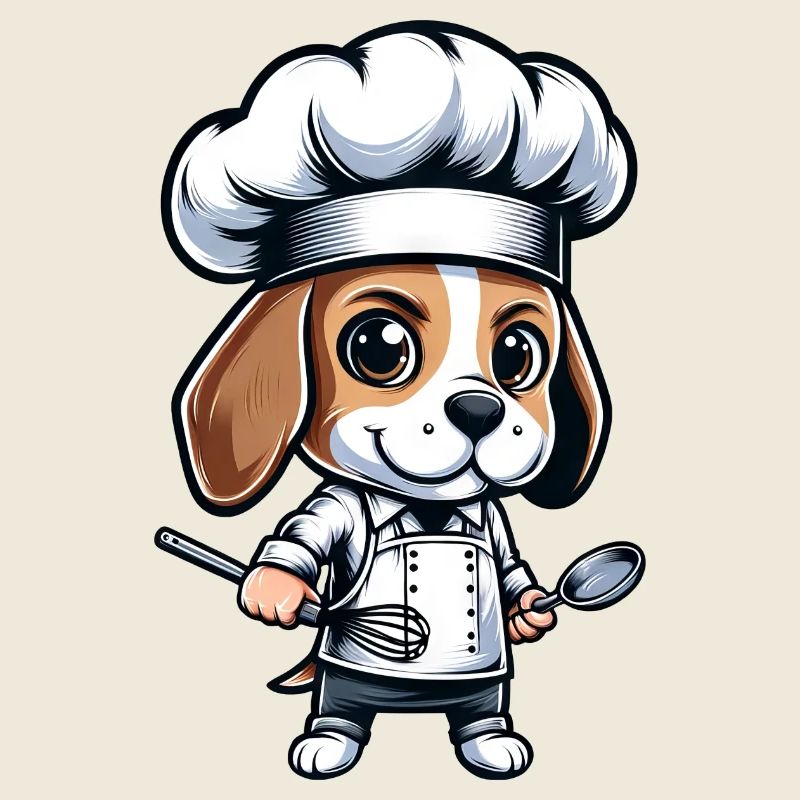 Cute Beagle Chef Comic Design