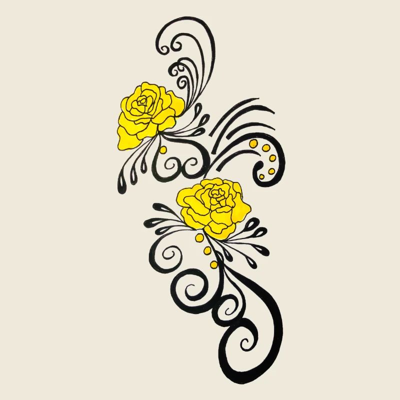 Yellow Roses Ornament Frame