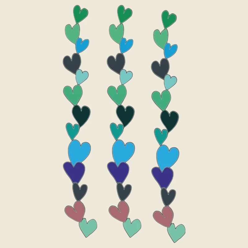heart chain blue