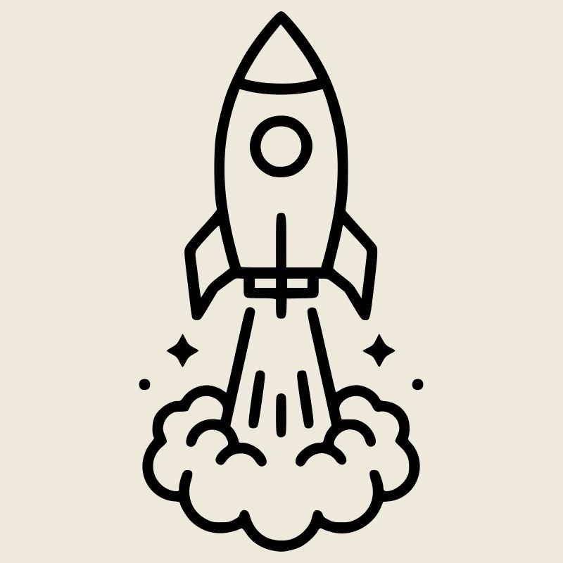 Icône spatiale de lancement de fusée