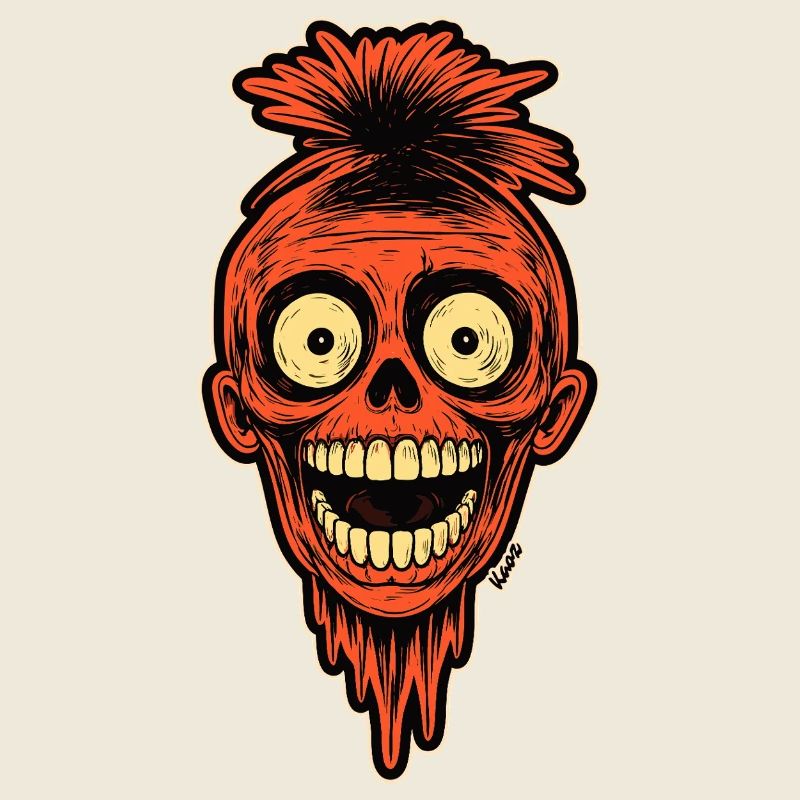 Crimson Skull Mohawk Maskottchen