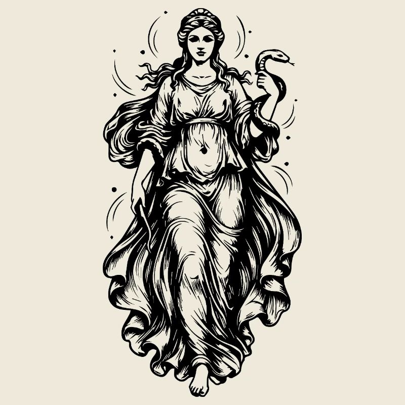 Ancient Greek Goddess with snake