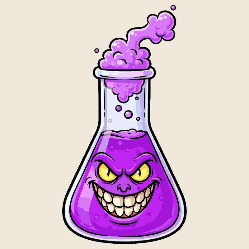 Magie de la bouteille d’alchimie violette