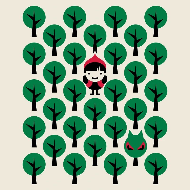 Fairytale - Märchen - Rotkäppchen - Wolf - Grafik