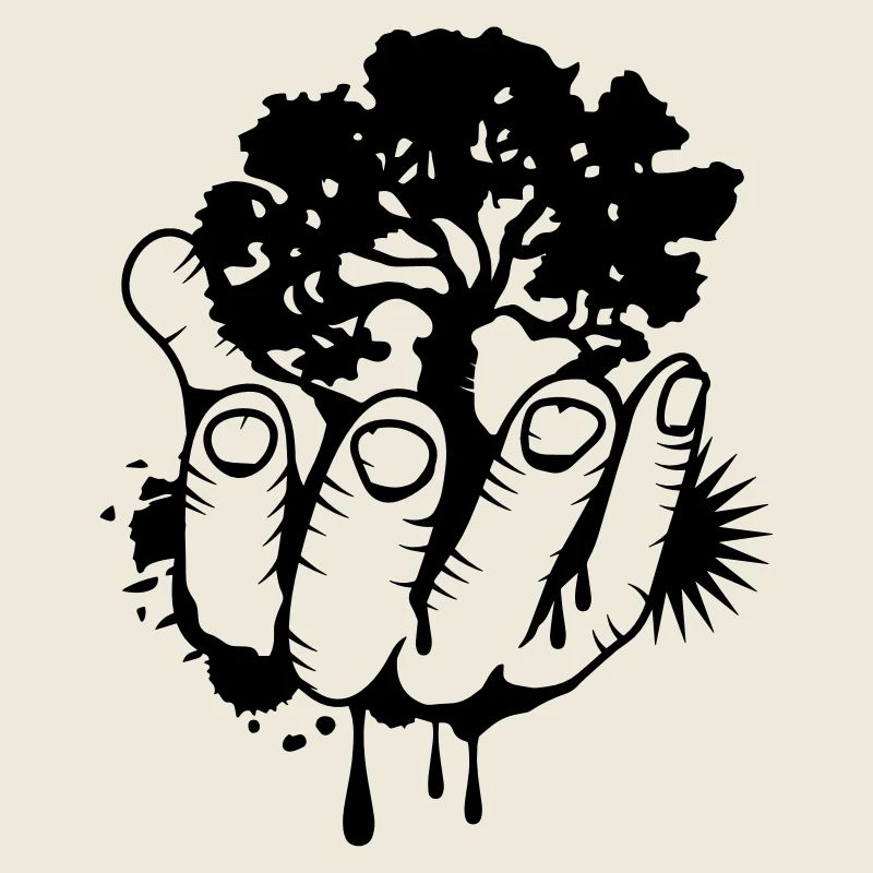 A tree held by a hand