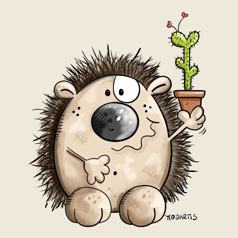 Hedgehog with cactus