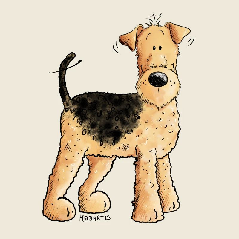 Happy Airedale Terrier I Hunde Comic