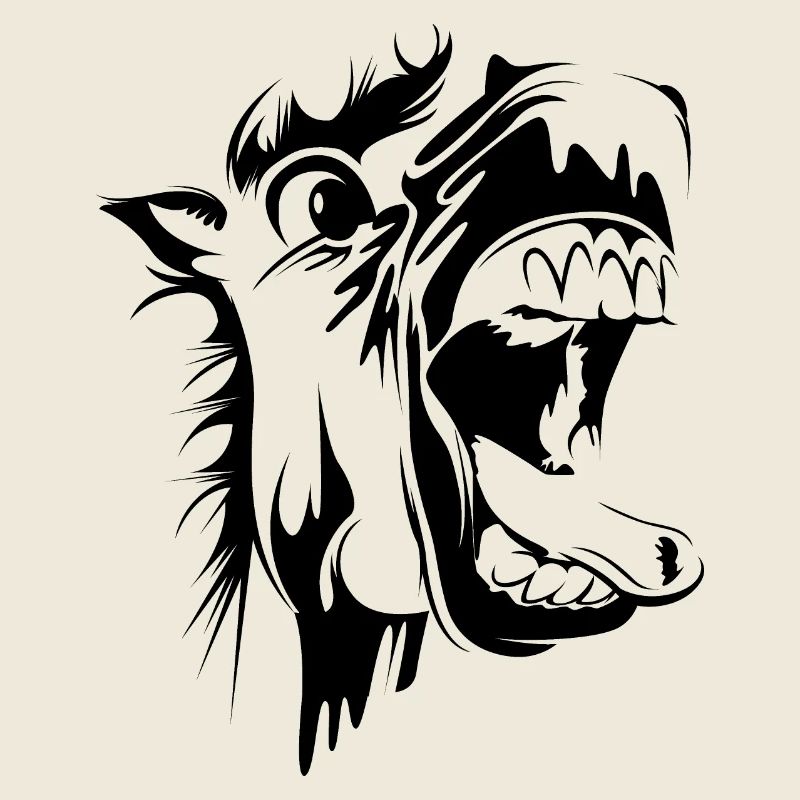 crazy crazy horse funny comic cartoon icon