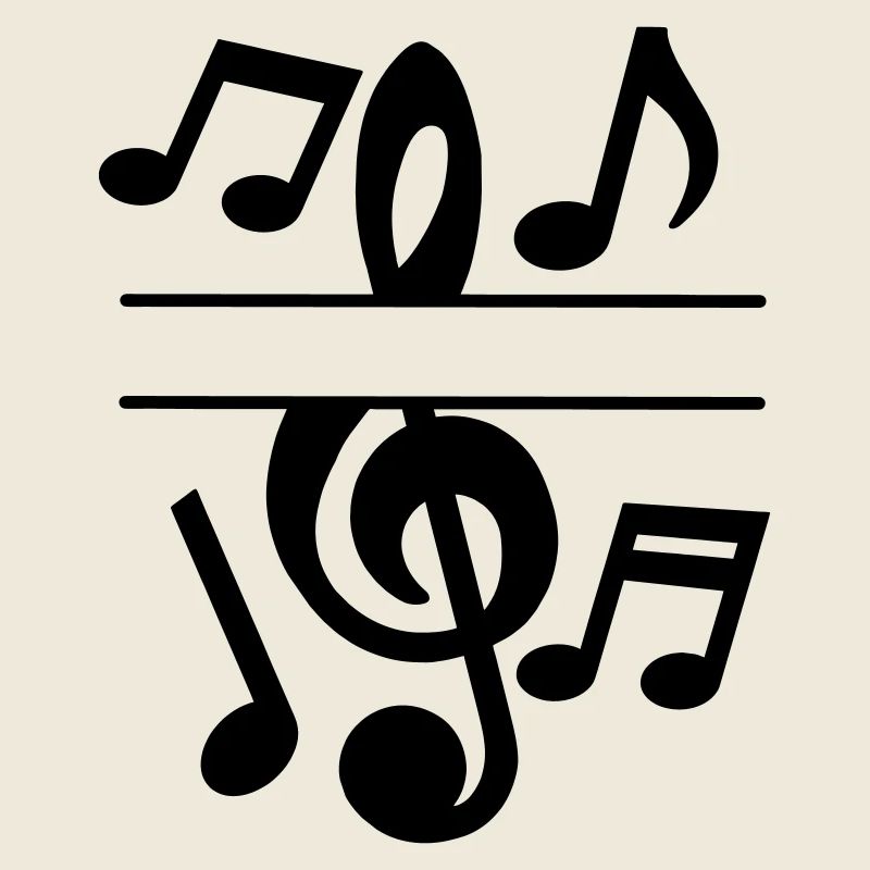 Notes de musique et bannière de texte clé