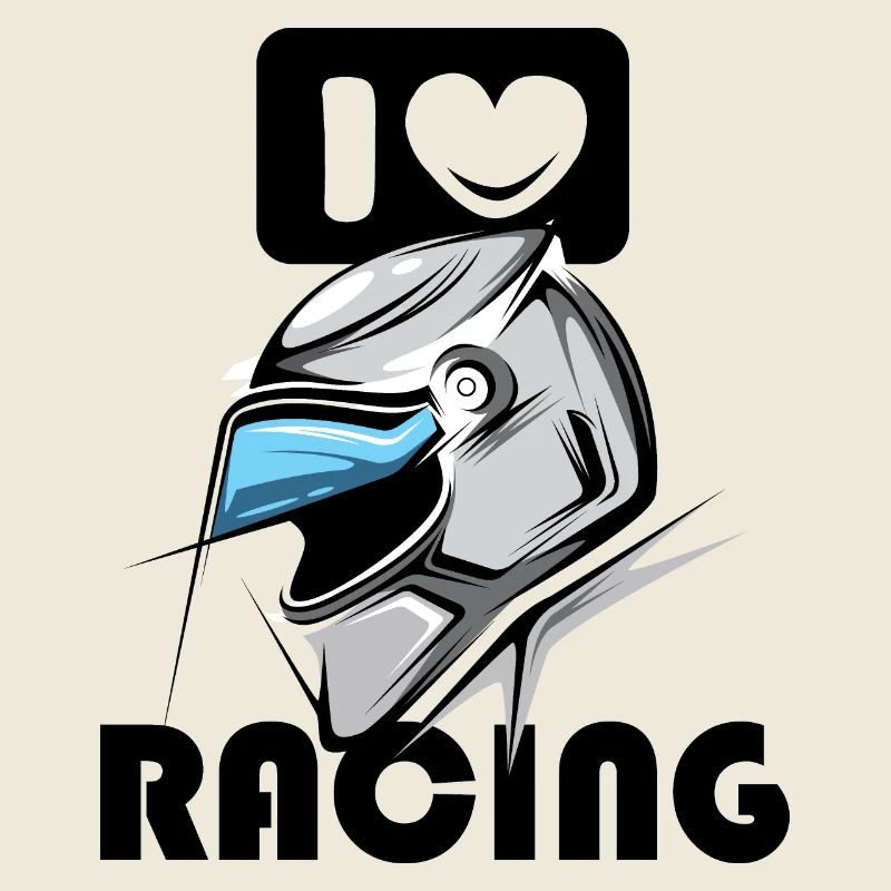 J’aime le casque de course Logo de course de moto de voiture