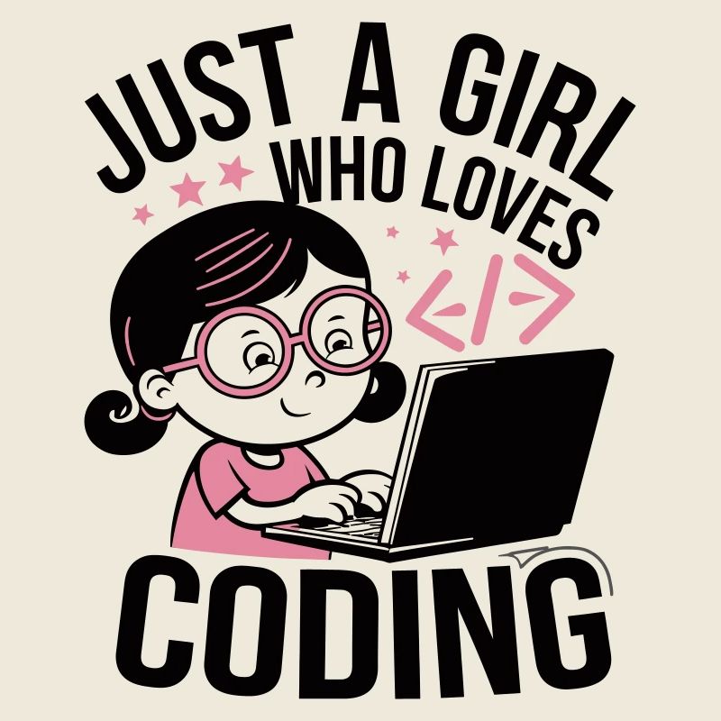 Nur ein Mädchen, das das Programmieren liebt