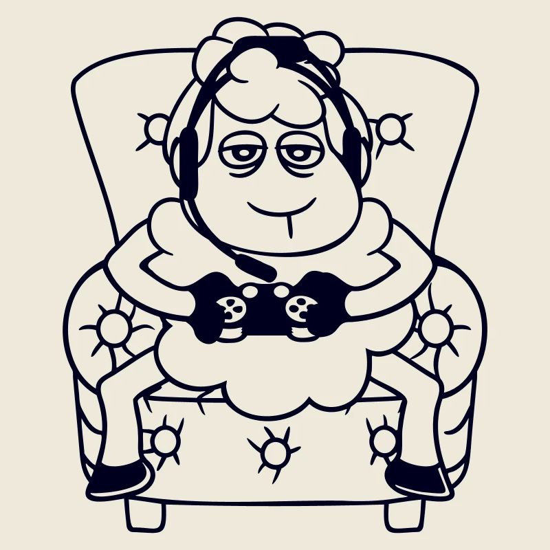 Schaf Gamer Sessel Controller Videospiel Nerd Cool