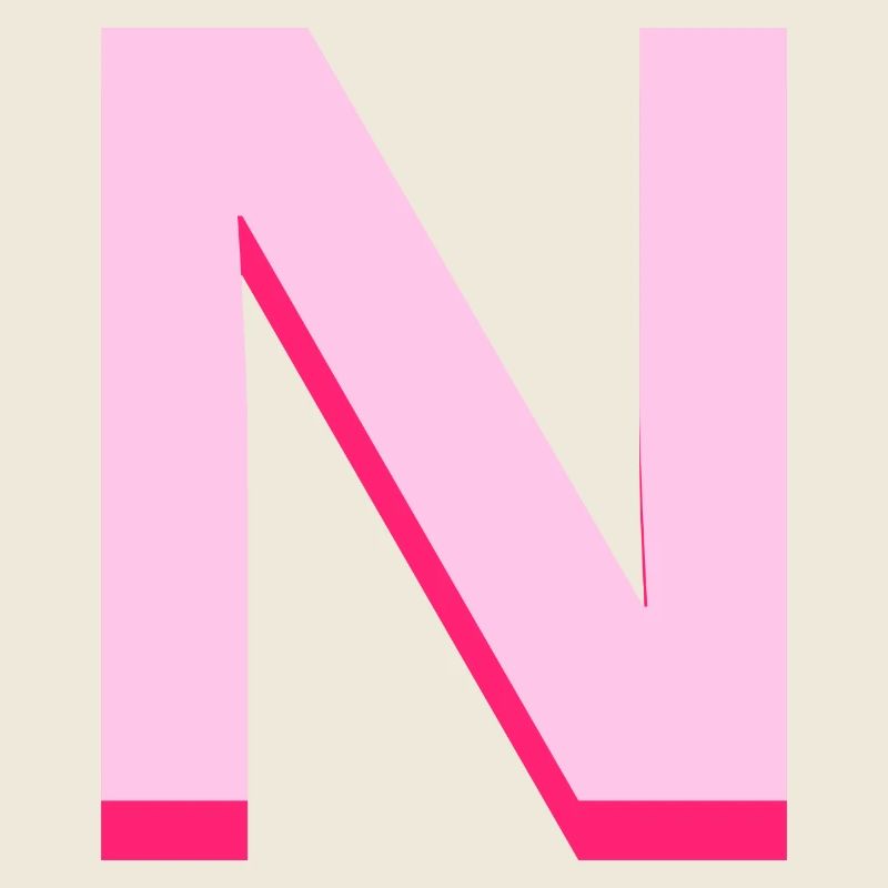 Lettre n rose pop et moderne