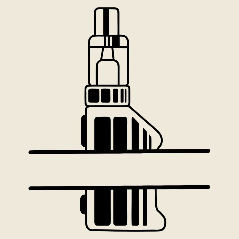 Vape silhouette with text box