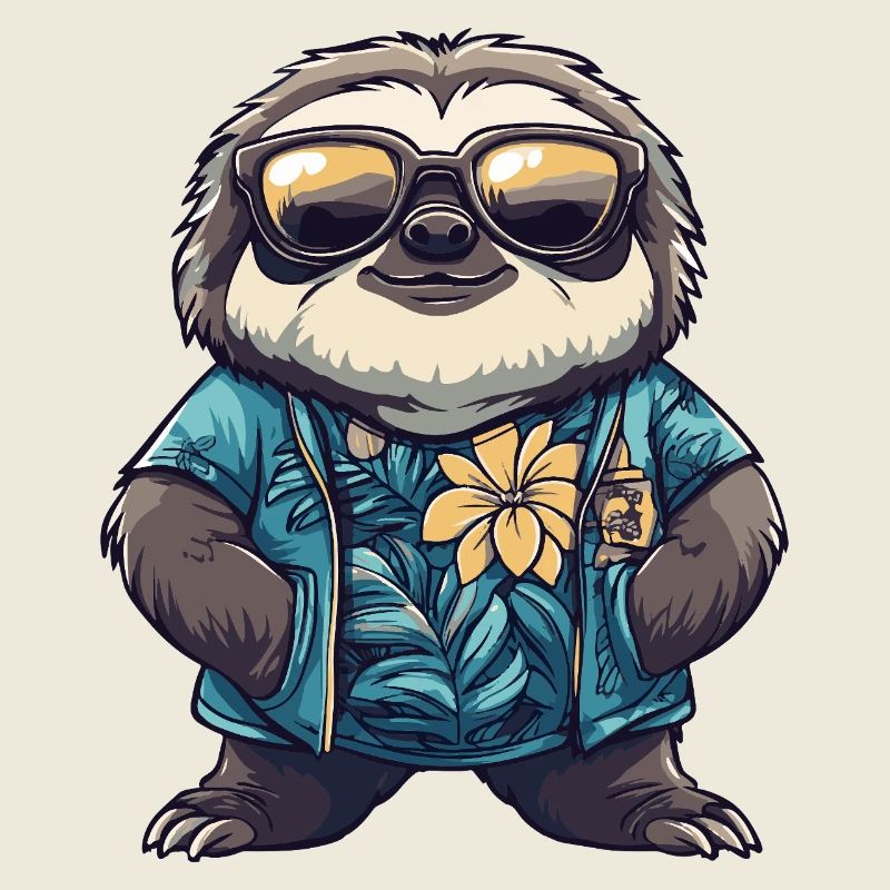 Faultier Comic Urlaub