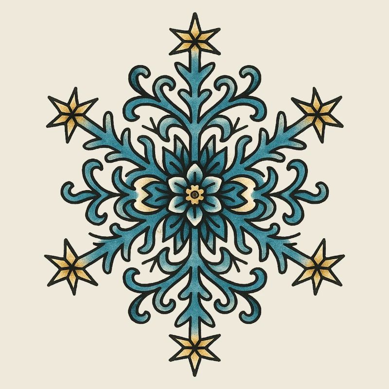Festive Blue Snowflake Design