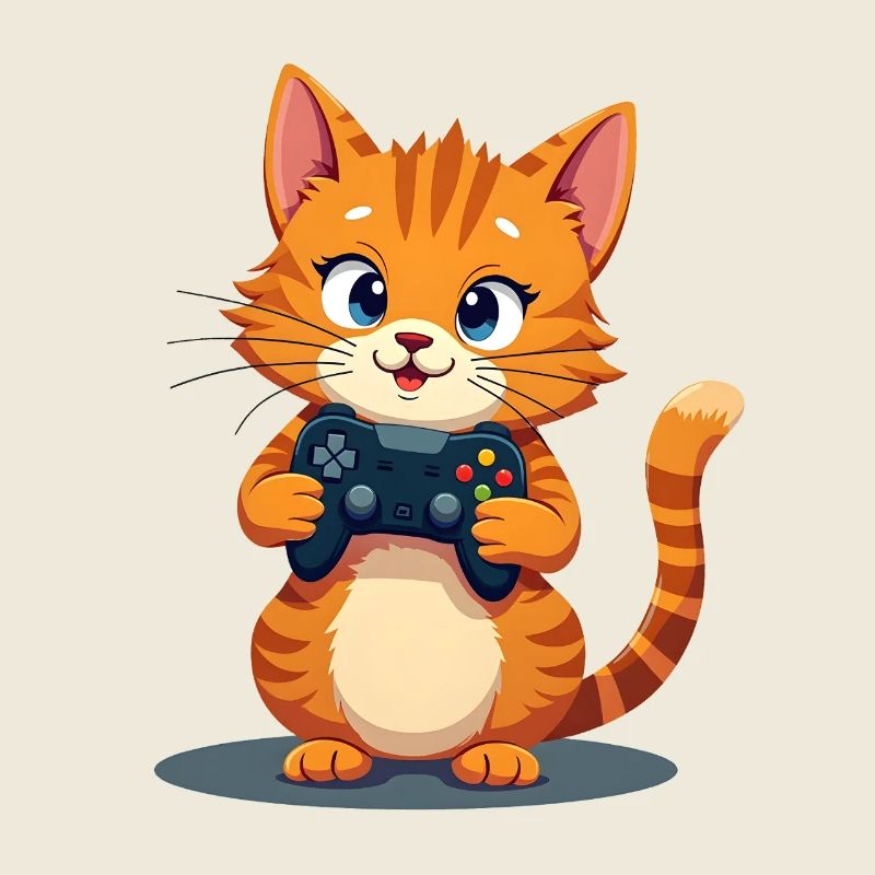 Kitten with game controller