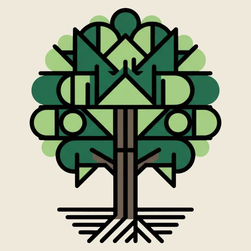 Geometric Tree Pattern Green