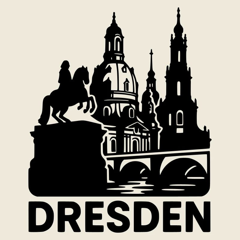 Silhouette de point de repère de Dresde