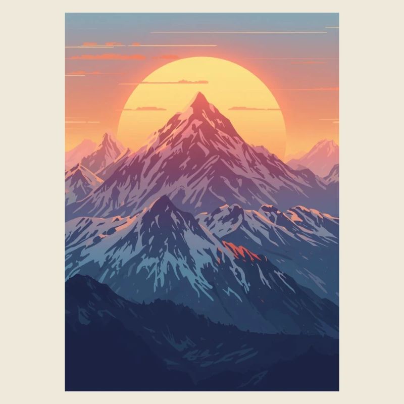 Mountains in the Pastel Sun