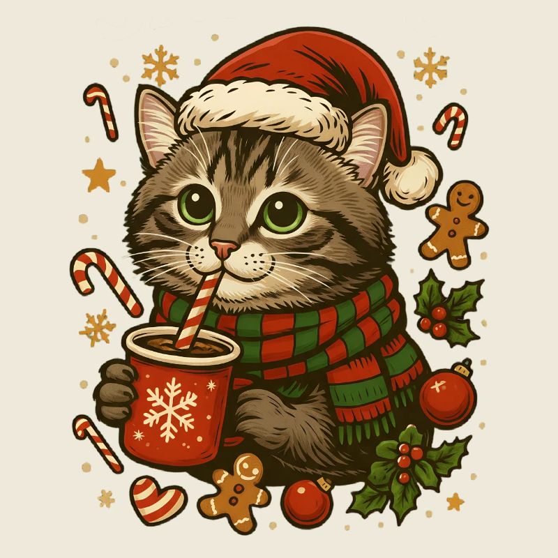 Chat à Noël