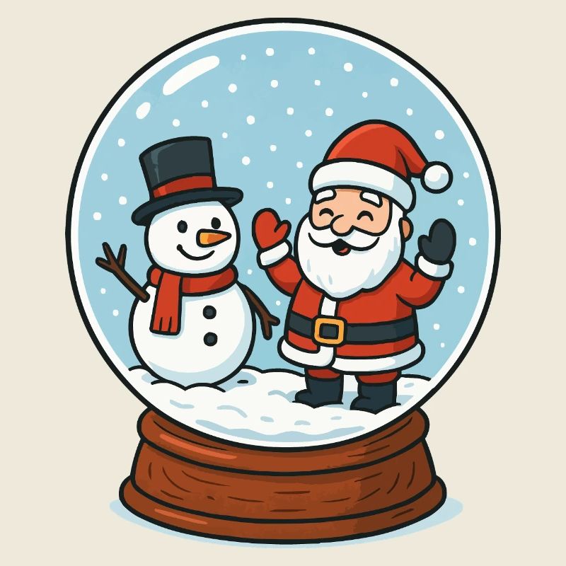 Schneekugelzauber: Santa & Schneemann