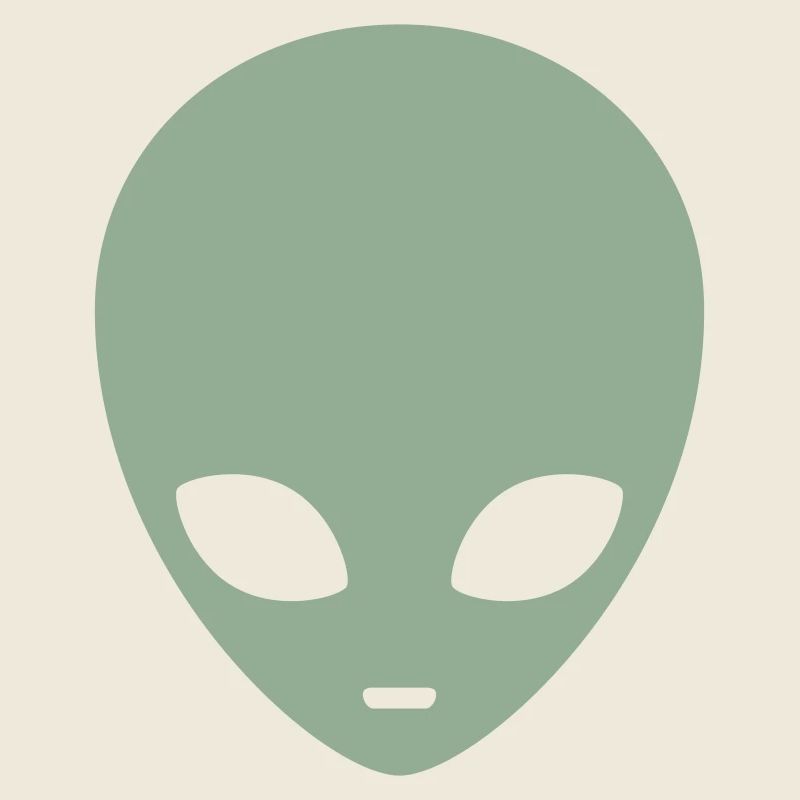 Muted Mint Alien Head